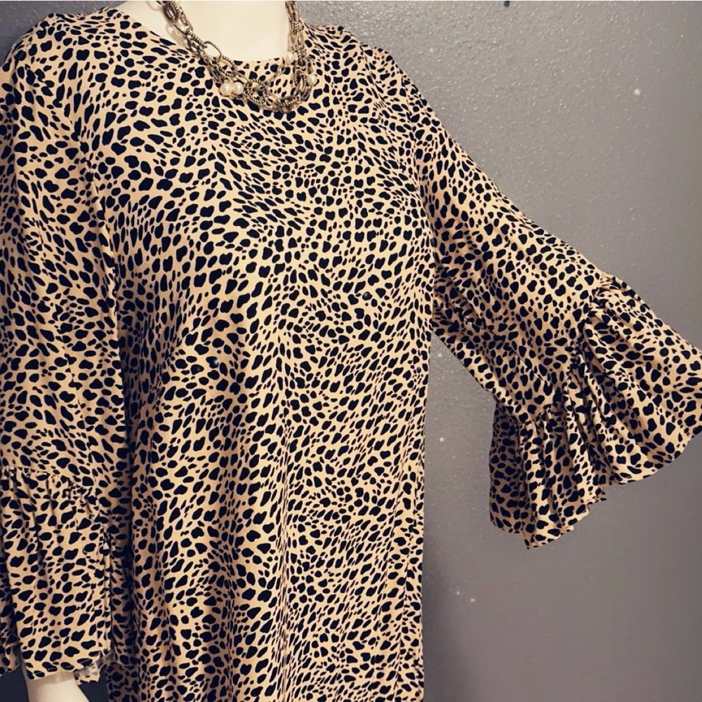 leopard long sleeve dress